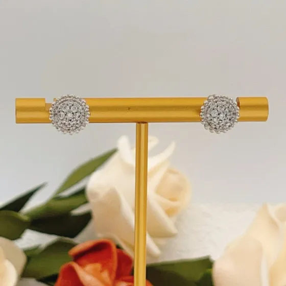 Van Cleef Arpels Fleurette earrings white gold diamond 10mm diameter