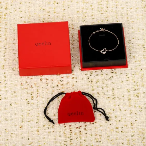 Qeelin Wulu bracelet 18K rose gold white diamond white pearl 17cm