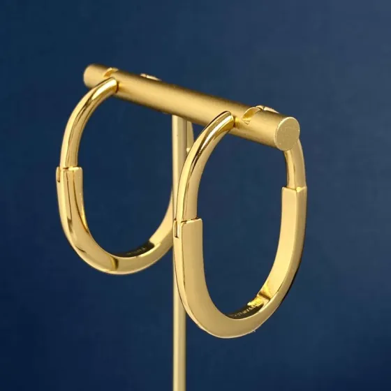 Tiffany Lock Hoop Earrings earrings Yellow gold with clear diamond accents available in white gold and rose gold variants 25mm hoop diameter