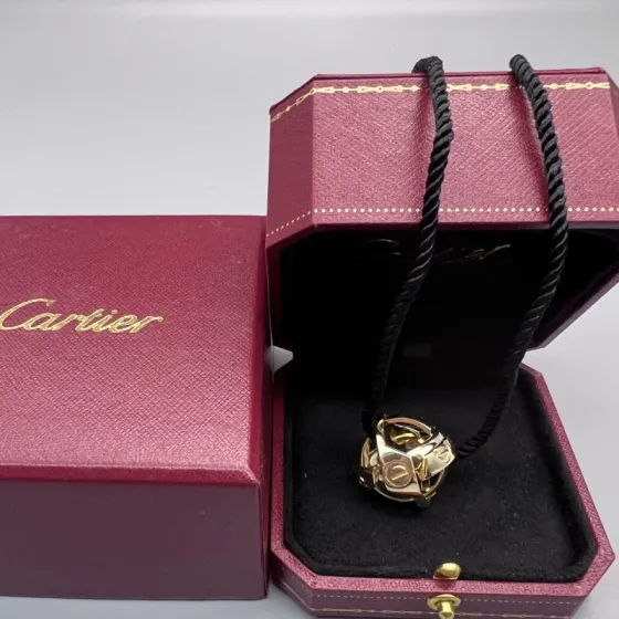 Cartier Astro Love Ball Pendant Necklace necklace Yellow gold black cord 42cm
