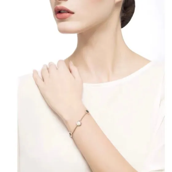 Bvlgari Bvlgari Bvlgari bracelet rose gold with black onyx and white mother-of-pearl 18cm adjustable