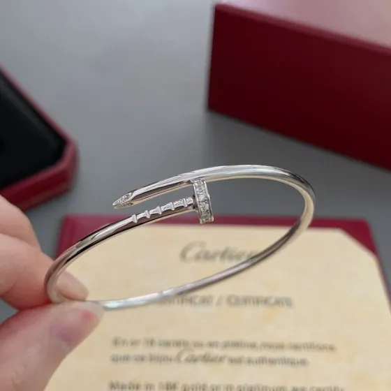 Cartier Juste un Clou bracelet 18k white gold with clear diamonds 18k rose gold with clear diamonds 17
