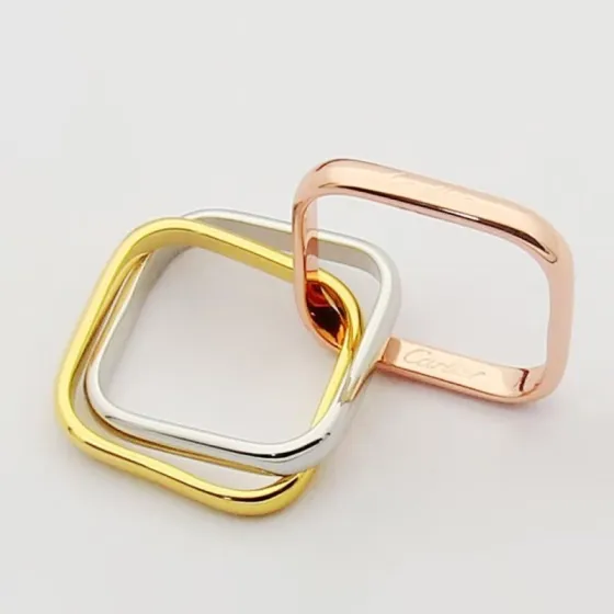 Cartier Trinity Cushion Ring ring 18k yellow gold 18k rose gold 18k white gold EU 52
