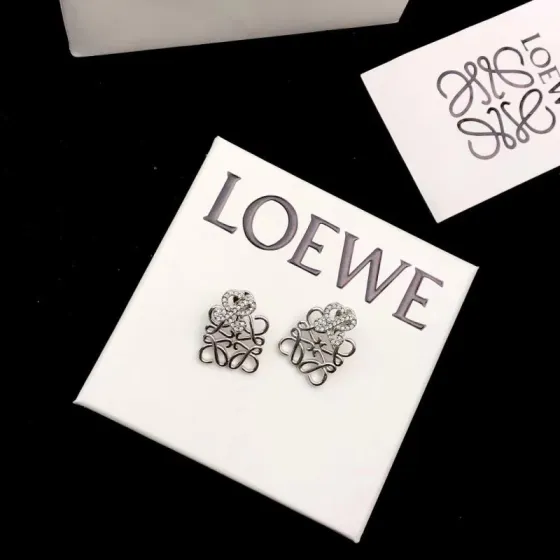 Loewe Anagram Detachable Pave Earrings earrings Silver-toned metal with clear pave crystals 1 5cm drop length