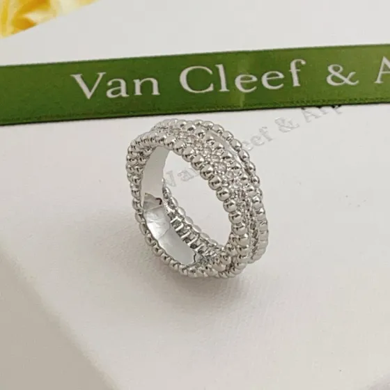 Van Cleef Arpels Perlee ring white gold clear diamond No 7