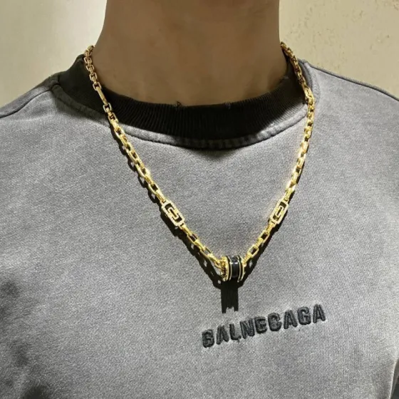 Bvlgari B zero1 necklace Yellow gold with black ceramic and diamond accents 60cm
