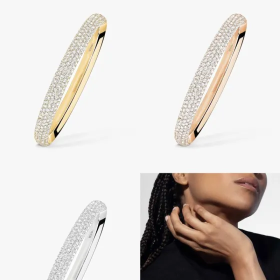 Messika Gatsby bracelet Yellow gold rose gold white gold with pave white diamonds 17cm