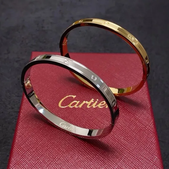 Cartier Love bracelet 18k yellow gold 18k white gold no accent stones 17