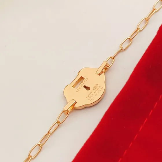 Qeelin Yu Yi bracelet 18K rose gold gray mother-of-pearl diamond 17cm