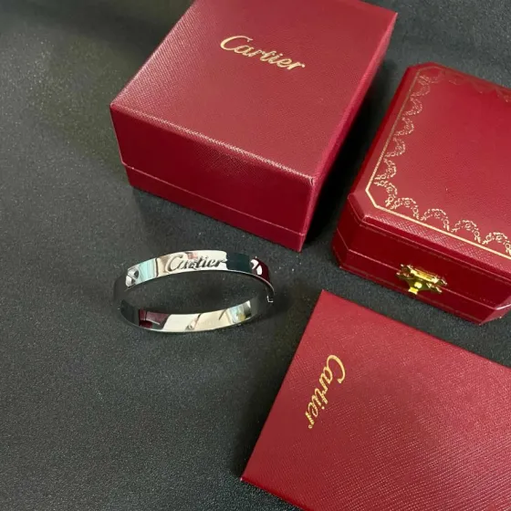Cartier Signature Logo Cuff Bracelet bracelet Silver-toned metal 17cm