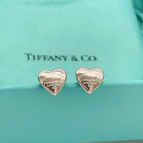 Tiffany Co Return to Tiffany Mini Heart earrings sterling silver 8mm stud diameter