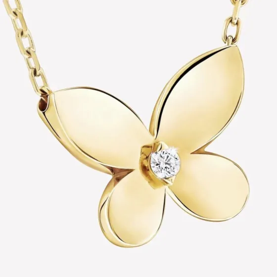 Graff Butterfly necklace Yellow gold with diamond 40cm