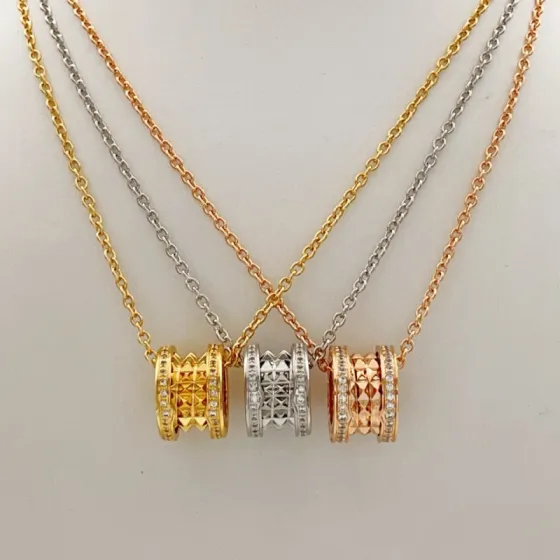 Bvlgari B zero1 Rock necklace Yellow gold with clear diamonds White gold with clear diamonds Rose gold with clear diamonds 45cm