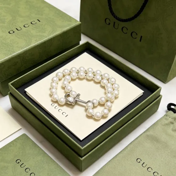 Gucci Anger Forest bracelet silver-toned metal white pearl 18cm