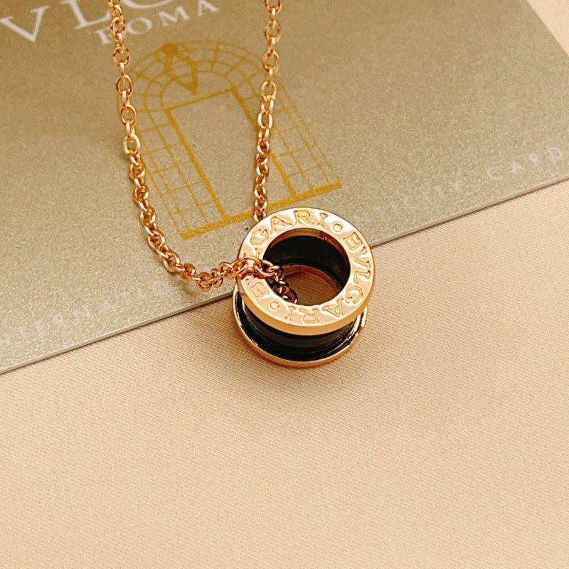 Bvlgari B zero1 necklace Rose gold with black ceramic 45cm