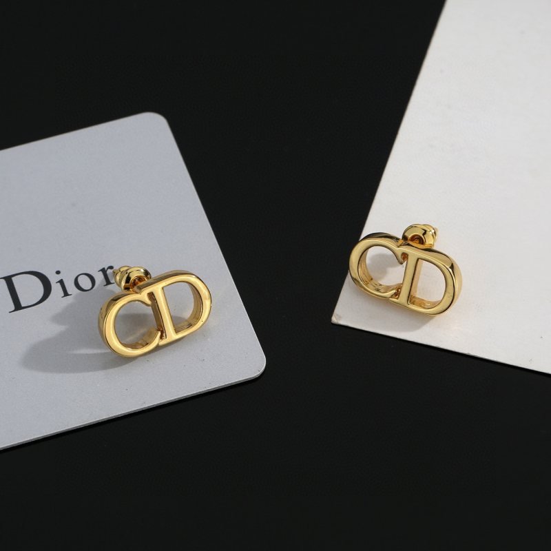 Dior CD Logo Stud Earrings earrings gold-tone metal no accent stones 1 5cm stud length