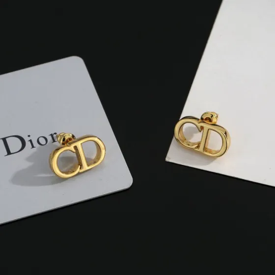 Dior CD Logo Stud Earrings earrings gold-tone metal no accent stones 1 5cm stud length