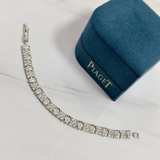Piaget Pave Diamond Link Bracelet bracelet 18k white gold with clear white diamonds 18cm