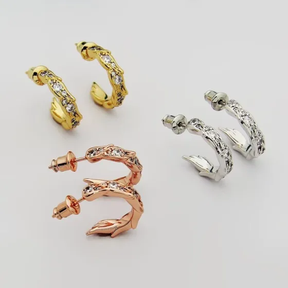 Tiffany Tiffany Victoria Vine Hoop Earrings earrings Available in 18k yellow gold 18k rose gold and sterling silver with round brilliant diamond accents 15mm hoop diameter