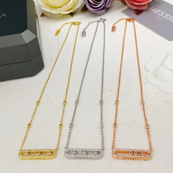 Messika Baby Move necklace Yellow gold white gold rose gold with clear diamonds 45cm