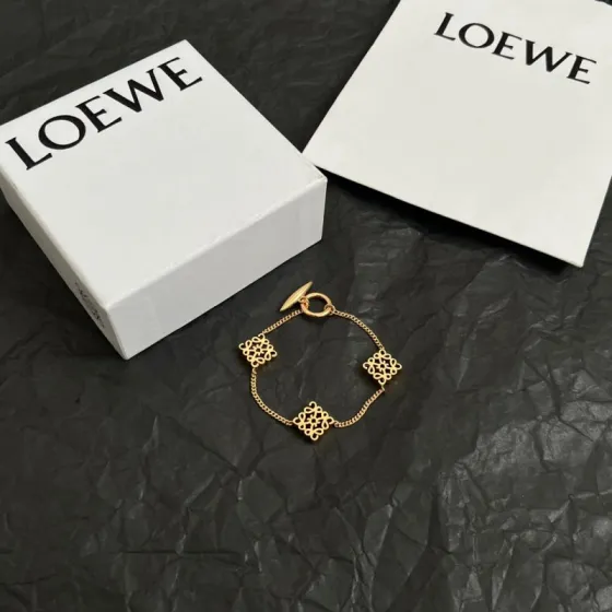 Loewe Anagram bracelet gold tone metal 18cm