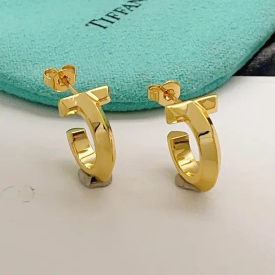 Tiffany T T1 Hoop Earrings earrings 18k yellow gold polished finish no gemstones 12mm hoop diameter