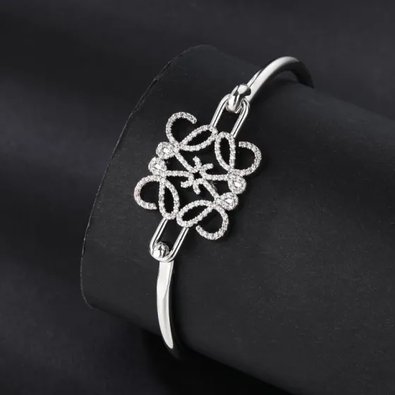 Loewe Anagram bracelet Silver-toned metal with clear pave crystals 17cm