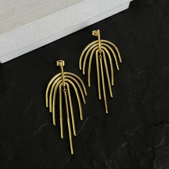 Celine Multi-bar Fringe Drop Earrings earrings Gold-tone metal Silver-tone metal 6 5cm drop length
