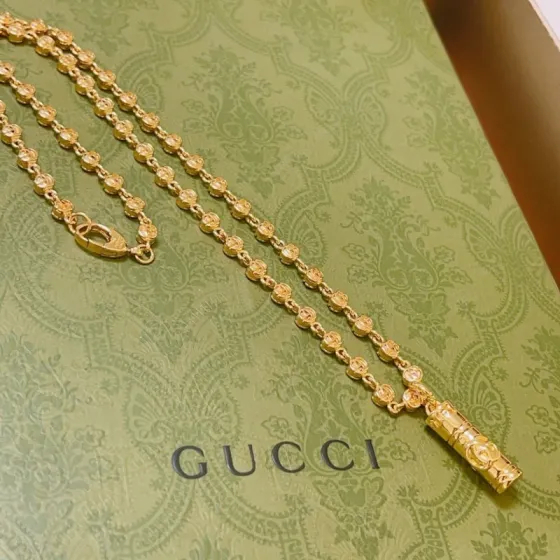 Gucci Anger Forest Bamboo Pendant necklace gold-tone metal 50cm