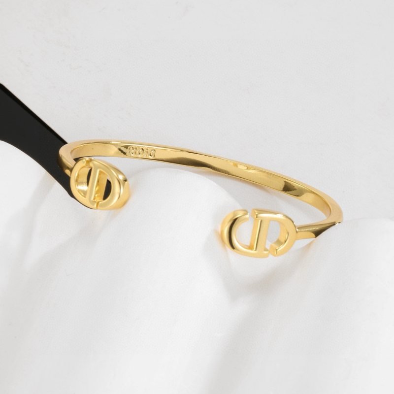 Dior CD Logo Open Cuff bracelet Gold-tone metal no accent stones One Size standard open cuff inner diameter 6cm
