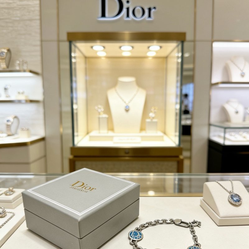 Dior Dior Logo Medallion Chain Bracelet bracelet Silver-tone metal with blue enamel logo medallions 18cm