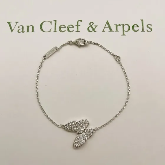 Van Cleef Arpels Two Butterfly bracelet White gold diamond 17cm