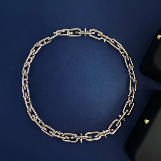 Tiffany Titan by Pharrell Williams Spiked Link necklace silver-toned metal gold-toned metal 18 inches