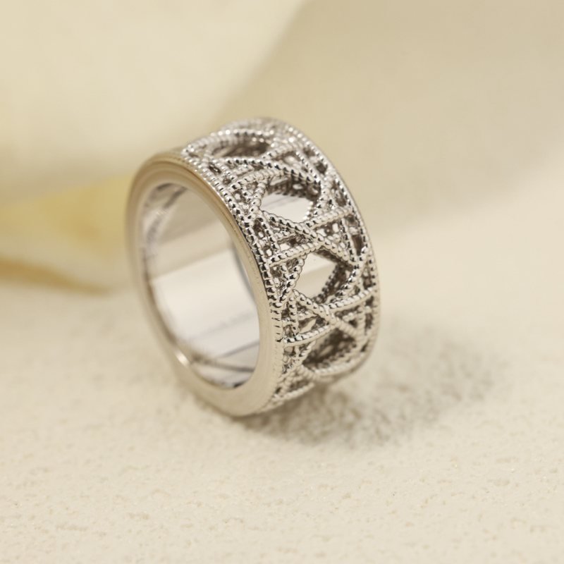 Dior My Dior Cannage ring silver-toned metal no gemstones 7