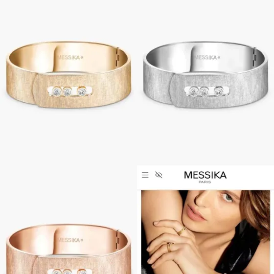 Messika Move Noa bracelet Yellow gold rose gold white gold with clear diamonds Medium