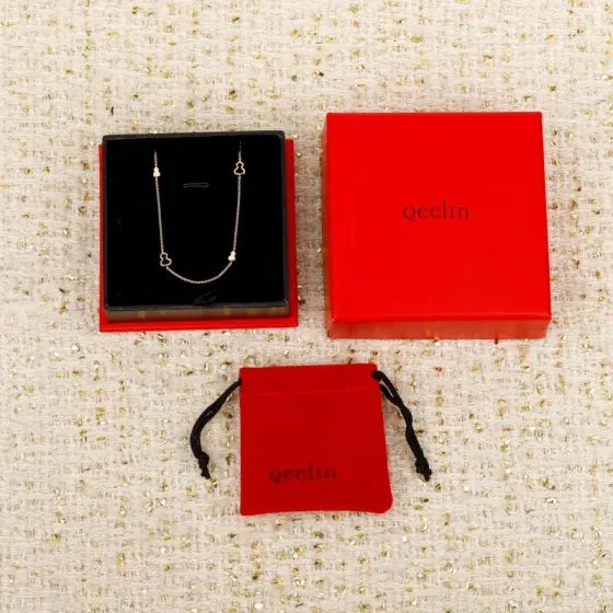 Qeelin Wulu Mini Solitaires necklace 18K rose gold 42cm with 5cm extender