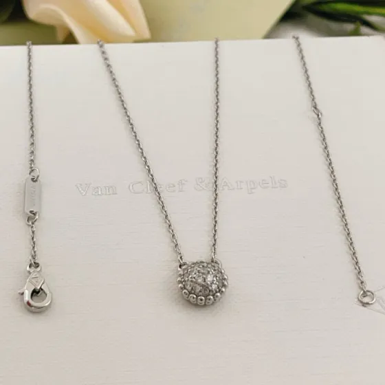 Van Cleef Arpels Perlee necklace White gold with pave diamonds 42cm
