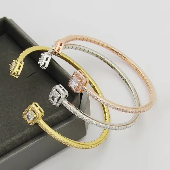 Messika My Twin bracelet Yellow gold rose gold white gold with clear diamond simulants 17cm