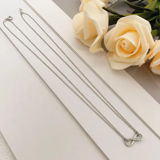 Tiffany Co Infinity necklace Sterling silver no gemstones 16 inches