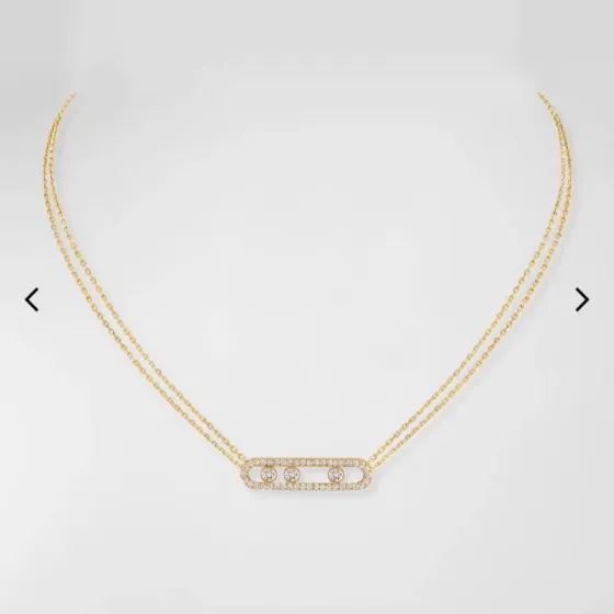 Messika Move necklace yellow gold with clear diamonds 42cm