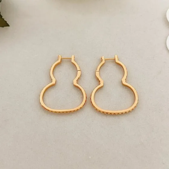 Qeelin Wulu earrings 18K rose gold no gemstones 3cm hoop diameter