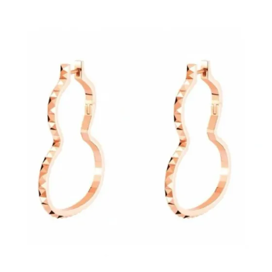 Qeelin Wulu earrings rose gold 3 5cm hoop diameter