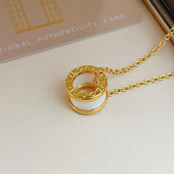 Bvlgari B zero1 necklace yellow gold with white ceramic 45cm with 5cm extender