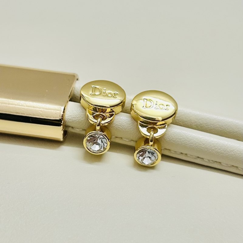 Dior Dior Core earrings Gold-tone metal with clear crystal accents One Size