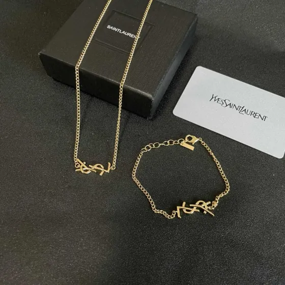 Saint Laurent Cassandre Monogram bracelet gold-tone metal 19cm adjustable