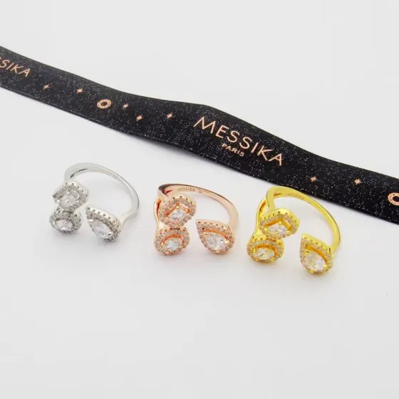 Messika Move Series ring silver-toned metal with clear diamonds yellow gold-toned metal with clear diamonds rose gold-toned metal with clear diamonds 52