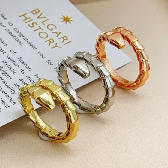 Bvlgari Serpenti Viper ring yellow gold white gold rose gold adjustable open wrap