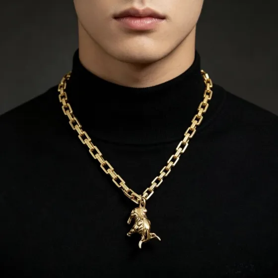 Gucci Anger Forest Bull Pendant Necklace necklace gold-tone metal no accent stones 50cm