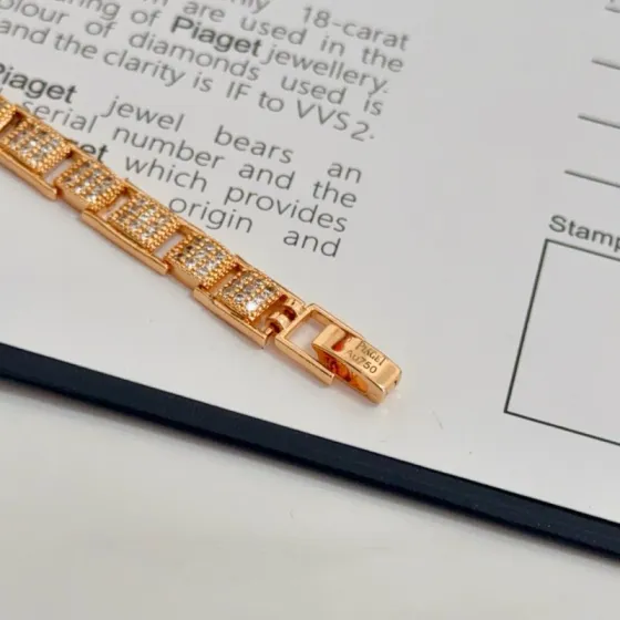 Piaget Pave Diamond Link Bracelet bracelet 18k rose gold white diamond 18cm