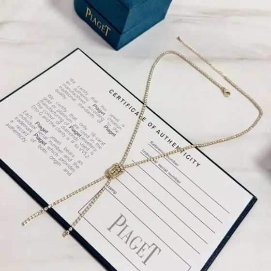 Piaget Possession Y-shaped Lariat Necklace necklace 18k yellow gold with clear diamond pave 42cm